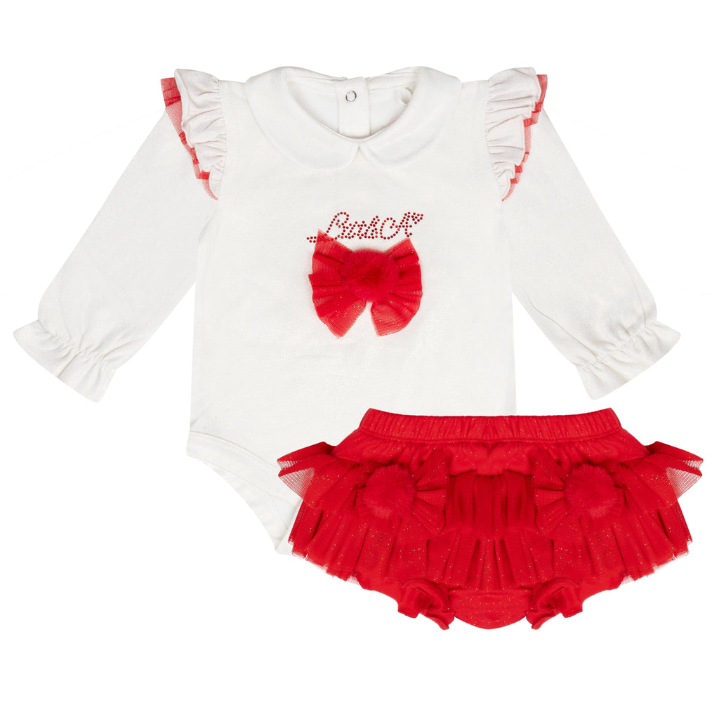 AW24 Little A HEIDI Snow White Pom Pom Tulle Jam Pant Set