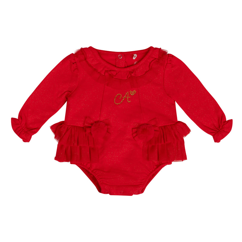 AW24 Little A HARLEY Red Tulle Frill Romper