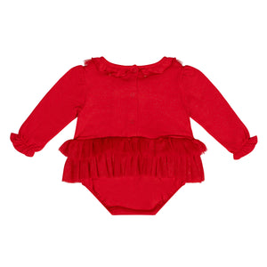 AW24 Little A HARLEY Red Tulle Frill Romper