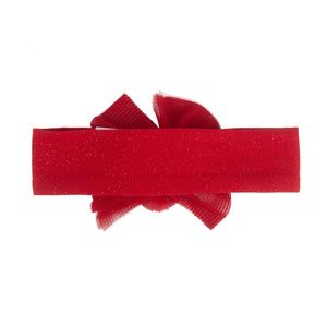 AW24 Little A HALLIE Red Pom Pom Bow Headband