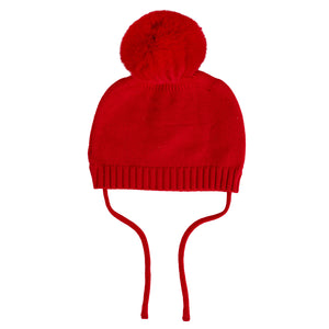 AW24 Little A HAVEN Red Heart Knitted Pom Pom Hat