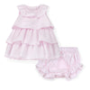 SS25 Little A ARIA Pink Frill Seersucker Dress With Knickers