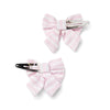 SS25 Little A AFIA Pink & White Striped Bow Hairclips