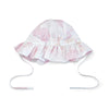 SS25 Little A AURORA White & Pink Bunny Print Bow Sunhat