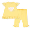 SS25 Little A BONNIE Yellow & White Daisy Print Frill Leggings Set