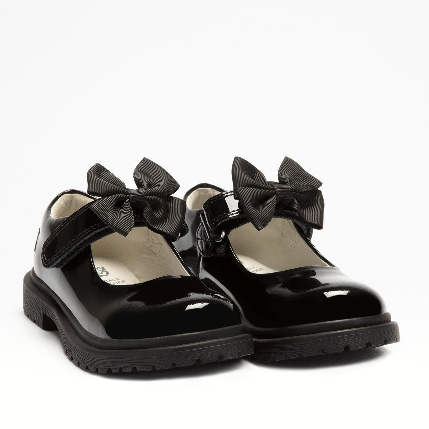 Black patent bow shoes online