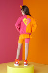 SS24 ADee MANDY Hot Pink Colour Block Sweat Bomber Jacket