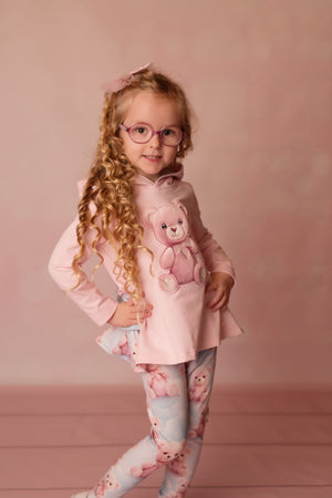 AW24 Daga Pink & Blue Teddy Bear Hoody Legging Set