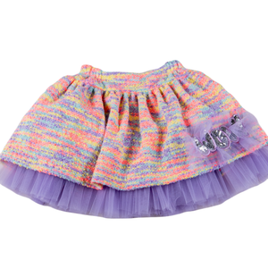 AW24 Daga Purple & White Multicoloured 'Wow!' Tweed Tulle Skirt Set