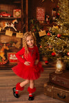 AW24 Daga Red Tulle Bow Detailed Dress