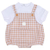 SS24 Mitch & Son Mini SLOAN Sand Check Romper