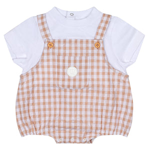 SS24 Mitch & Son Mini SLOAN Sand Check Romper