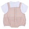 SS24 Mitch & Son Mini SLOAN Sand Check Romper