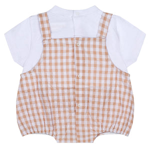 SS24 Mitch & Son Mini SLOAN Sand Check Romper