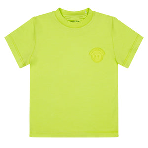 SS24 Mitch & Son Junior WILSON & WOLF Lime Sherbet Rubber Logo T-Shirt & Sweat Short Set