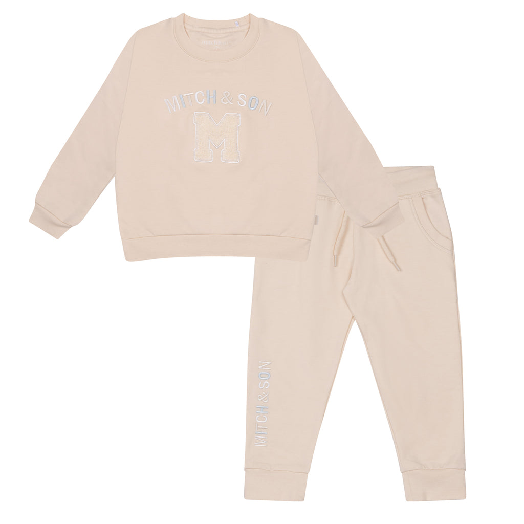 AW24 Mitch & Son ADDY Beige Logo Badge Tracksuit