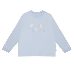 AW24 Mitch & Son ANT Pale Blue Logo Long Sleeve Top