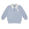 AW24 Mitch & Son ANDRE & ARDEN Pale Blue Knitted Polo Top & Twill Trouser Set