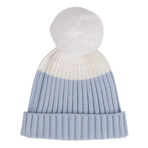 AW24 Mitch & Son ALLY Pale Blue Logo Knitted Pom Pom Hat