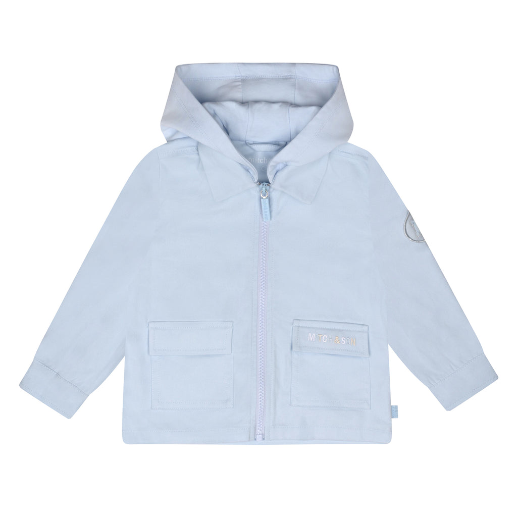 AW24 Mitch & Son BILLY Pale Blue Twill Hooded Shacket