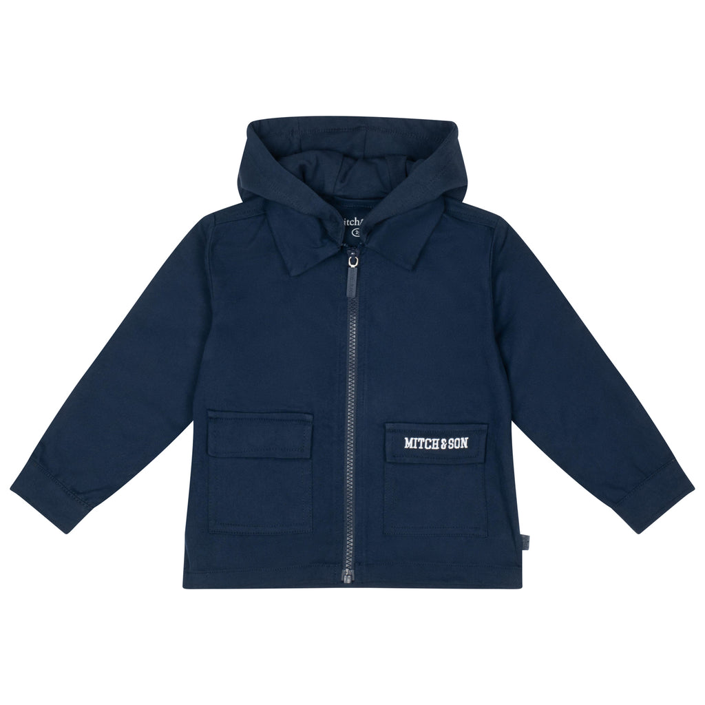 AW24 Mitch & Son BILLY Navy Blue Twill Hooded Shacket