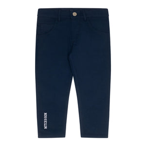 AW24 Mitch & Son BRODY & BYRON Navy Blue & White Long Sleeve Top & Twill Trouser Set