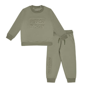 AW24 Mitch & Son Junior CHRISTIAN Khaki Long Sleeve Logo Embossed Tracksuit