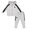 AW24 Mitch & Son Junior CALVIN & CHRISTOPHER Stone & Dark Grey Three Piece Zipper Hoody Tracksuit