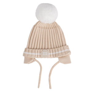 AW24 Mitch & Son Mini DYLAN Beige Knitted Pom Pom Hat