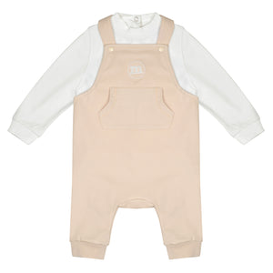 AW24 Mitch & Son Mini DREW Beige Dungaree Set