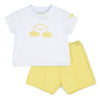 SS25 Mitch & Son Mini EZRA Yellow & White Rainbow Soft Shorts Set