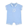 SS25 Mitch & Son Mini ELIJAH Blue & White Gingham Polo Pocket Romper