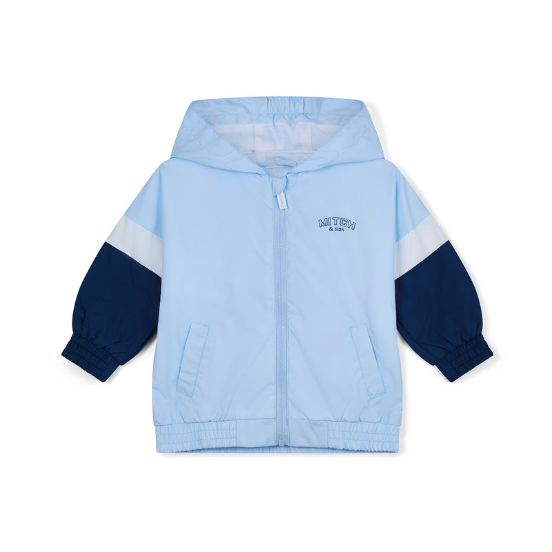 SS25 Mitch & Son FREDDIE Blue & White Cut & Sew Hooded Jacket