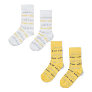 SS25 Mitch & Son GOLIATH Yellow Grey & White Two Pack Of Socks