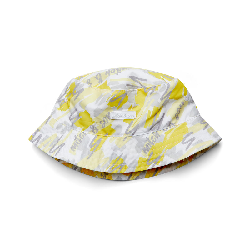 SS25 Mitch & Son GEE White Grey & Yellow Doodle Print Bucket Hat