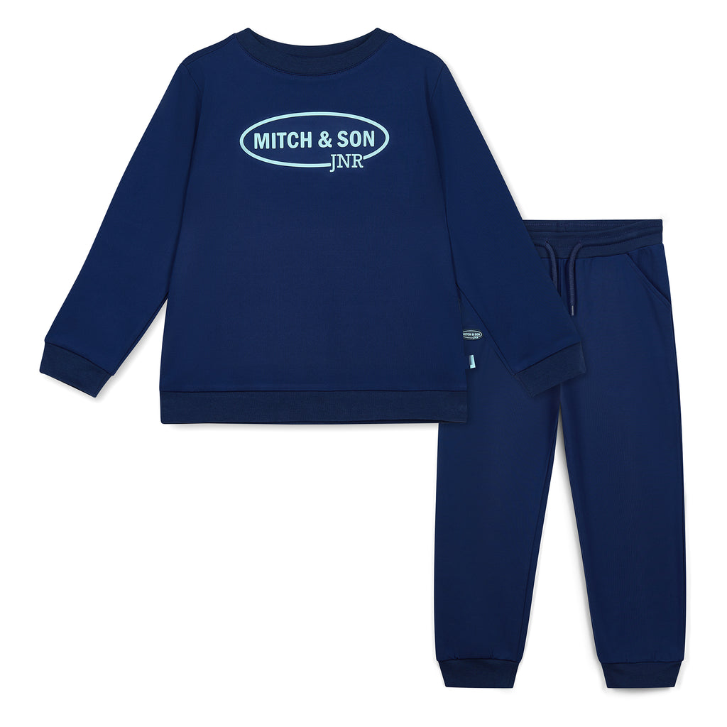 SS25 Mitch & Son Junior HAMILTON Navy Blue Logo Tracksuit