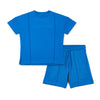 SS25 Mitch & Son Junior HARPER Blue Drop Shoulder Pin Tuck Shorts Set