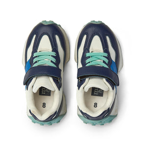 SS25 Mitch & Son 514 Navy Blue Turquoise & White Runner Trainers