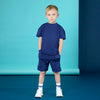 SS25 Mitch & Son Junior HARPER Navy Blue Drop Shoulder Pin Tuck Shorts Set