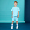 SS25 Mitch & Son Junior HARPER Turquoise Drop Shoulder Pin Tuck Shorts Set