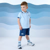 SS25 Mitch & Son FORD Blue Logo Polo Shorts Set