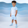 SS25 Mitch & Son FRANCISCO Blue & White Gingham Soft Shorts Set