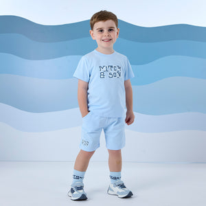 SS25 Mitch & Son FRANKLIN Blue Logo Soft Shorts Set