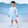 SS25 Mitch & Son FINLEY Blue & White Gingham Sweatshirt Shorts Set