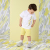 SS25 Mitch & Son GARRISON White & Yellow Logo Soft Shorts Set