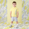 SS25 Mitch & Son GAEL Yellow & Grey Logo Polo Shorts Set