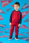 AW24 Mitch & Son BRIAN Red & Navy Logo Colour Block Tracksuit