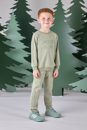 AW24 Mitch & Son Junior CHRISTIAN Khaki Long Sleeve Logo Embossed Tracksuit