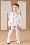 AW24 Mitch & Son ALBIE & ASHER Beige Logo Zipper Three Piece Hoody Tracksuit