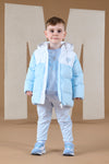 AW24 Mitch & Son ALFIE Pale Blue Faux Fur Padded Jacket